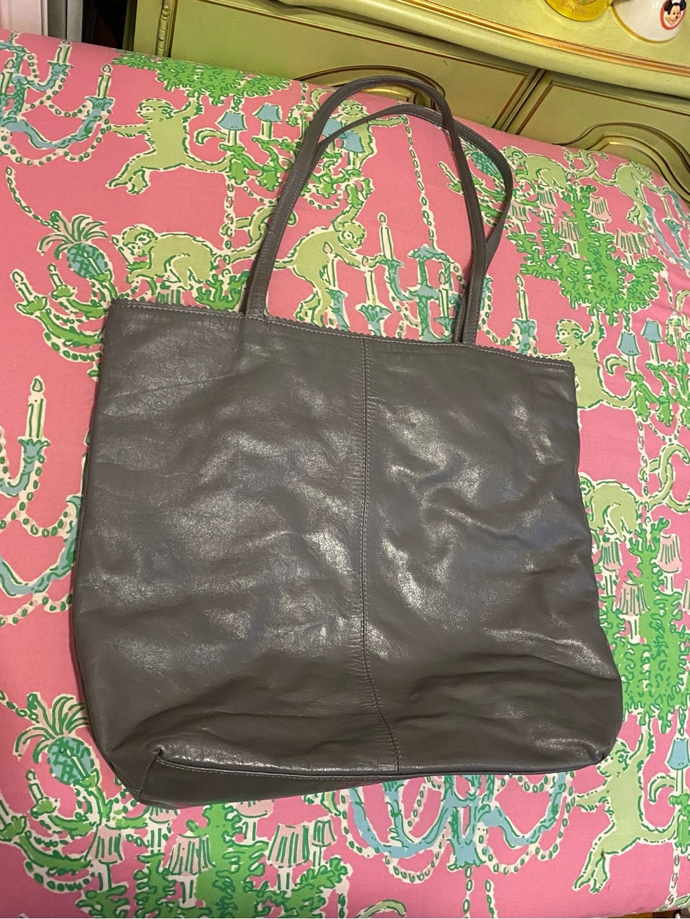 Latico USA small Gray Leather Tote Bag